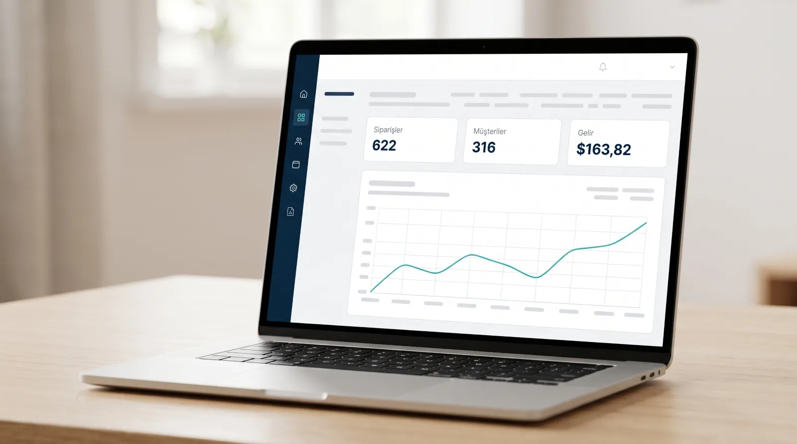 An admin dashboard open on a laptop